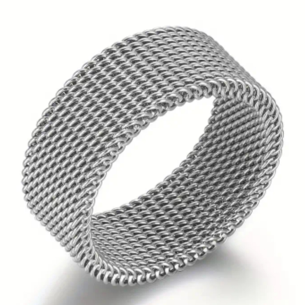 Silver Titanium Steel Mesh Band